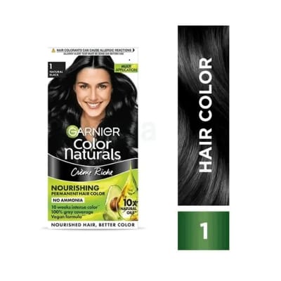 Picture of Garnier Color Naturals Hair Color 1 Natural Black (Indian) 35Ml + 30G