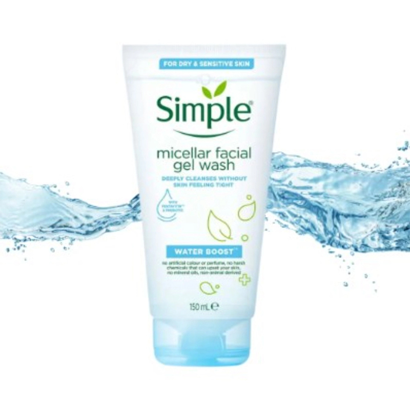 Picture of International UK product Simple micellar facial gel wash used for male/ female - 150 ml e