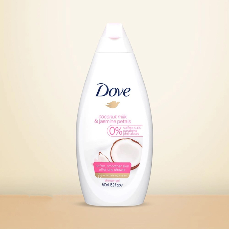 Picture of International NETHERLANDS product Dove Coconut Milk & Jasmine shower gel body wash used for male/ female - 500 ml