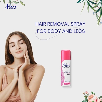 Picture of International UK product unwanted Hair removal spray Nair rose fragrance used for male/ female - 200 ml