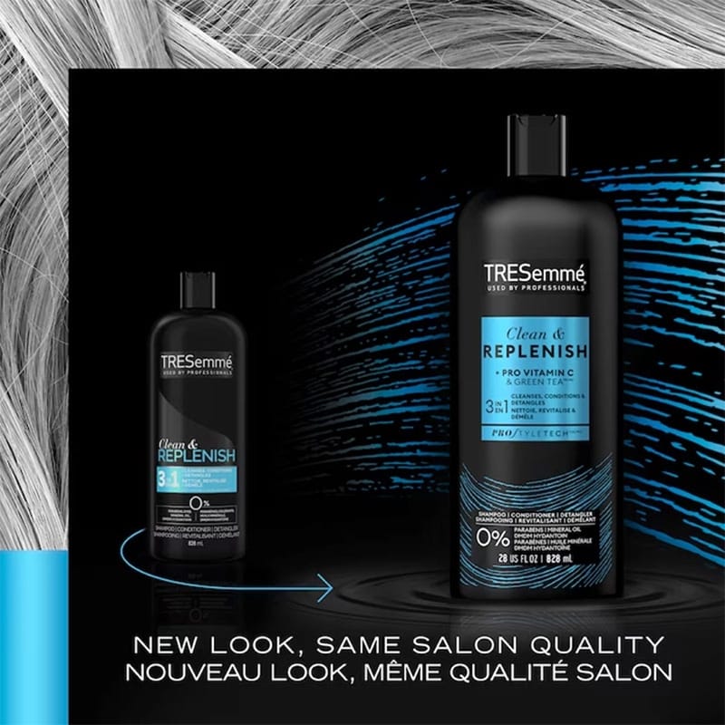 Picture of International USA product Tresemme Clean & Replenish pro Vitamin C (3in1) Shampoo Used For Male/female - 828 ML