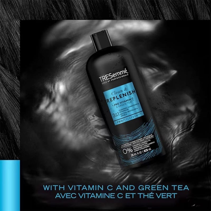 Picture of International USA product Tresemme Clean & Replenish pro Vitamin C (3in1) Shampoo Used For Male/female - 828 ML