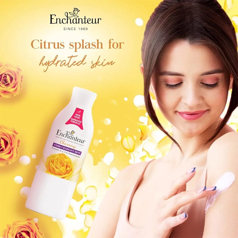 Picture of International Malaysian Product Enchanteur Perfume Body lotion Charming Satin Smooth Aloe vera & Olive butter For used Male/female 250 Ml