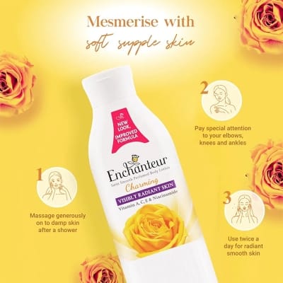 Picture of International Malaysian Product Enchanteur Perfume Body lotion Charming Satin Smooth Aloe vera & Olive butter For used Male/female 250 Ml