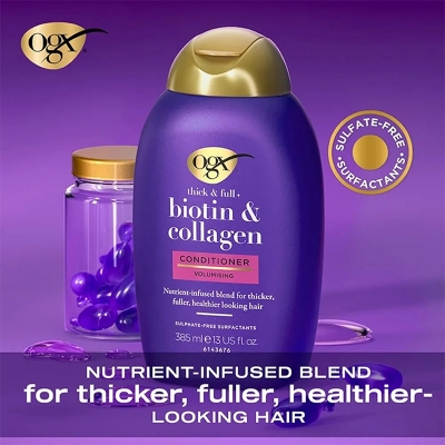 Picture of International Italy Product Ogx Thick & full+ Biotin & Collagen Volumising Conditioner Used For Male /Female - 385Ml