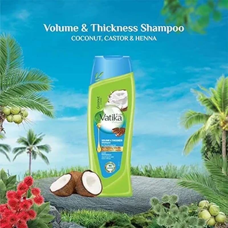Picture of International UAE Product Vatika Coconut & Castor Volume & Thickness Shampoo Used For Male/Female 400 Ml