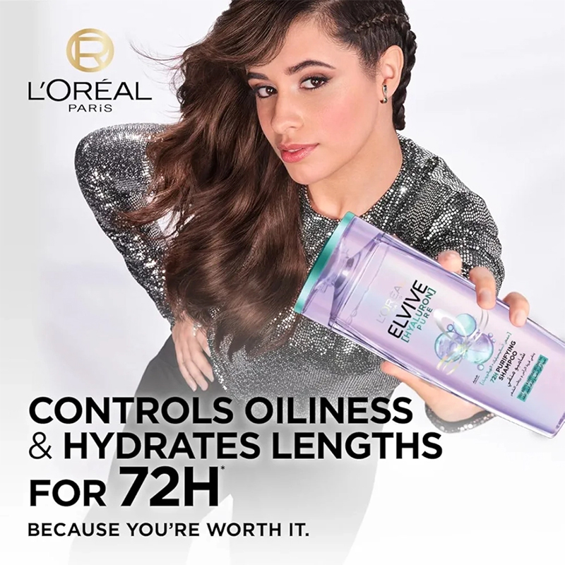 Picture of International Egypt Product Hare Care Loreal Elvive Hayaluron Pure 72hours Purifying Shampoo Used For Male /Female -400 Ml
