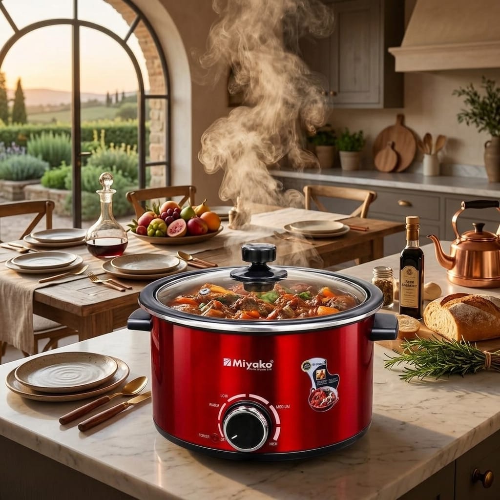 Picture of Miyako Double Pot 5Ltr  Multi-Cooker With Glass Lid-(MC-500-DC)