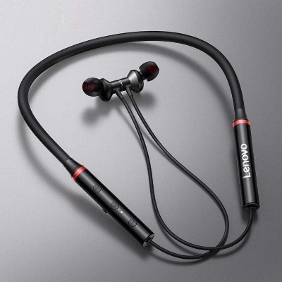 Picture of Lenovo HE05X Bluetooth 5.0 Neckband Wireless Earphone BT5.0 Sports Sweatproof Headset IPX5 with Mic Noise Cancelling - Black