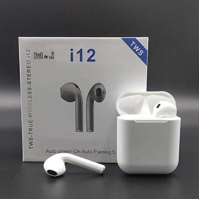 Picture of i12 TWS Bluetooth Headphone - White - Neckband