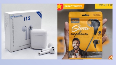 Picture of i12 TWS Bluetooth andRealme buds 2 Wired Earbud In-ear mi Bass Subwoofer Stereo Earphones - White