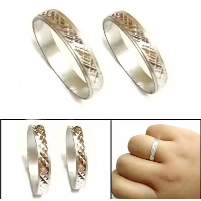 Picture of Couple Rings Unisex Silver Color Aluminium Couple Rings 1pcs - Gold