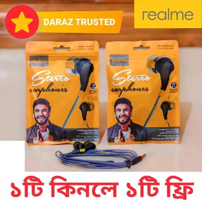 Picture of Realme Buds 2 Wired Earbud In-Ear My Bus Subwoofer Stereo Earphone Hands-Free 3.5mm - Black - Black
