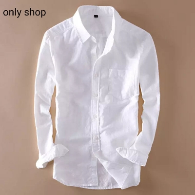 Picture of Cotton Long Sleeve Formal Shirt for Men - White