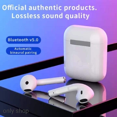 Picture of i12 tws Matte Bluetooth Earphone Wireless Earbuds Hands free Business Earpieces Sport Headset Bluetooth music Earphone Earbuds - Bluetooth Headphone - Bluetooth Headphone - White
