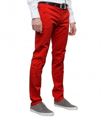 Picture of Men's Narrow Formal Gabardine Pants - Red