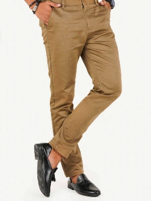 Picture of Men's Narrow Formal Gabardine Pants - Brown