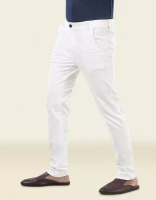 Picture of Men's Narrow Formal Gabardine Pants - White