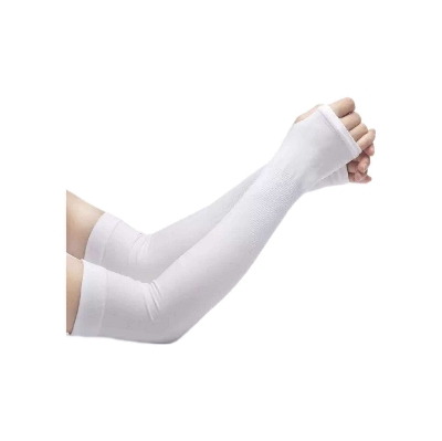 Picture of Cycling gloves Outdoor Cool Arm Hand Sleeve Sun Protection Hand Fingerless For Slim Hand Gloves 2 pcs - White