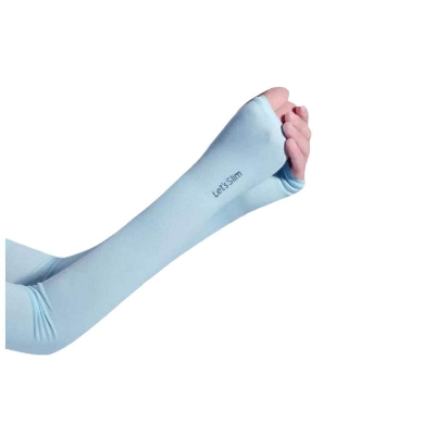Picture of Cycling gloves Outdoor Cool Arm Hand Sleeve Sun Protection Hand Fingerless For Slim Hand Gloves 2 pcs - Sky