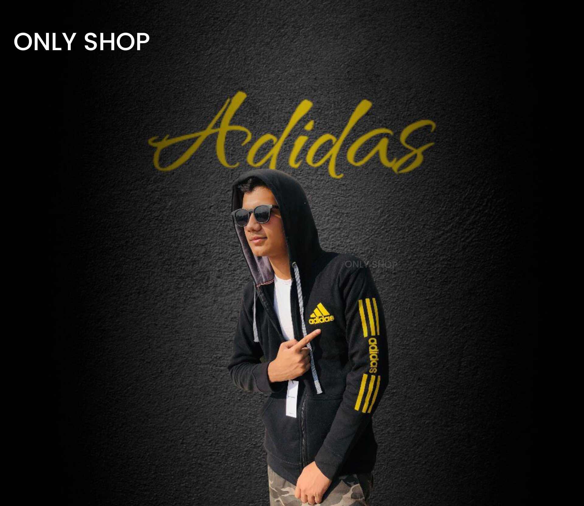 Picture of winter Hoodie For Men - Black