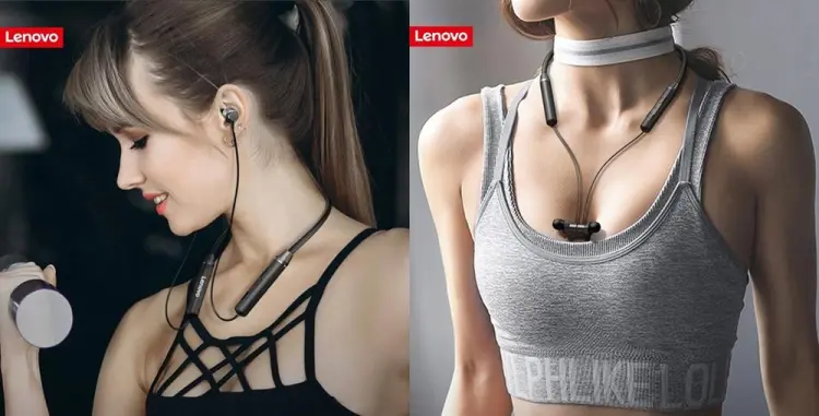 Picture of Lenovo HE05 Neckband Bluetooth Headset BT5.0 Sports Sweatproof Headset IPX5 with Mic Noise Cancelling - Black
