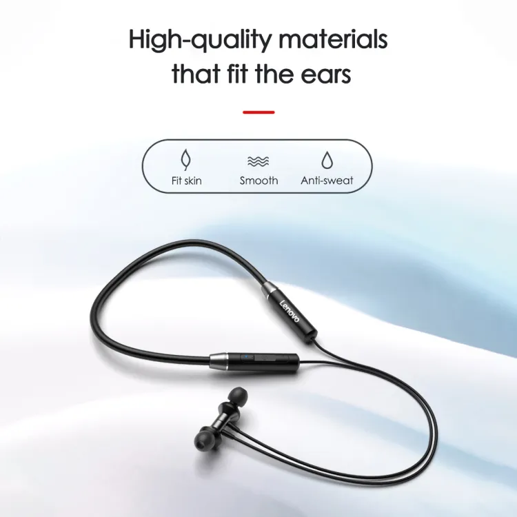 Picture of Lenovo HE05 Neckband Bluetooth Headset BT5.0 Sports Sweatproof Headset IPX5 with Mic Noise Cancelling - Black
