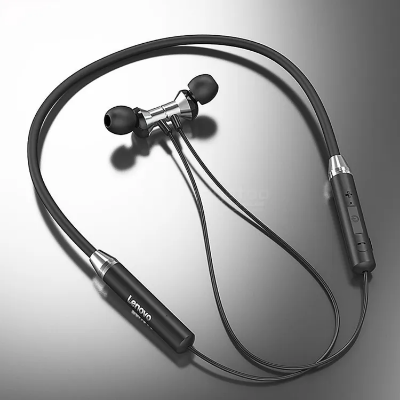 Picture of Lenovo HE05 Neckband Bluetooth Headset BT5.0 Sports Sweatproof Headset IPX5 with Mic Noise Cancelling - Black