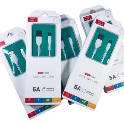 Picture of Super Fast Micro USB 5A 3.0 Fast Charging Data Charger Cable 1M Mobile phone Cable Model PS003 - White