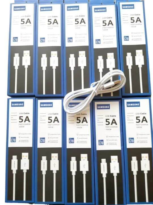 Picture of 5A Super Fast Charge 100cm Samsung C70 Micro USB Charge and Sync Cable - White
