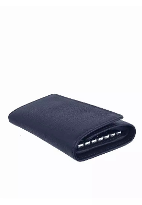 Picture of Black Trifold Wallet Featuring Key Holder made with Genuine Leather