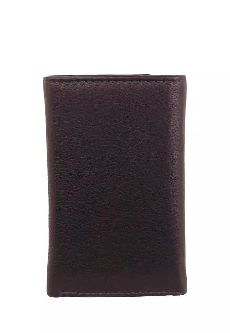 Picture of Black Trifold Wallet Featuring Key Holder made with Genuine Leather