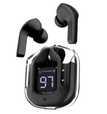 Picture of Tws Ultrapods Max Wireless 5.3 Earbuds With Display Transparent Design.