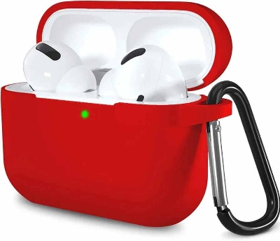 Picture of Lerobo for AirPods Pro 2 Case Cover,Shock-Proof Silicone Skin Full Protective Cover Compatible with Apple Airpod Pro Case,Supports Wireless Charging with Durable Carabiner Front LED Visible,Red - Red