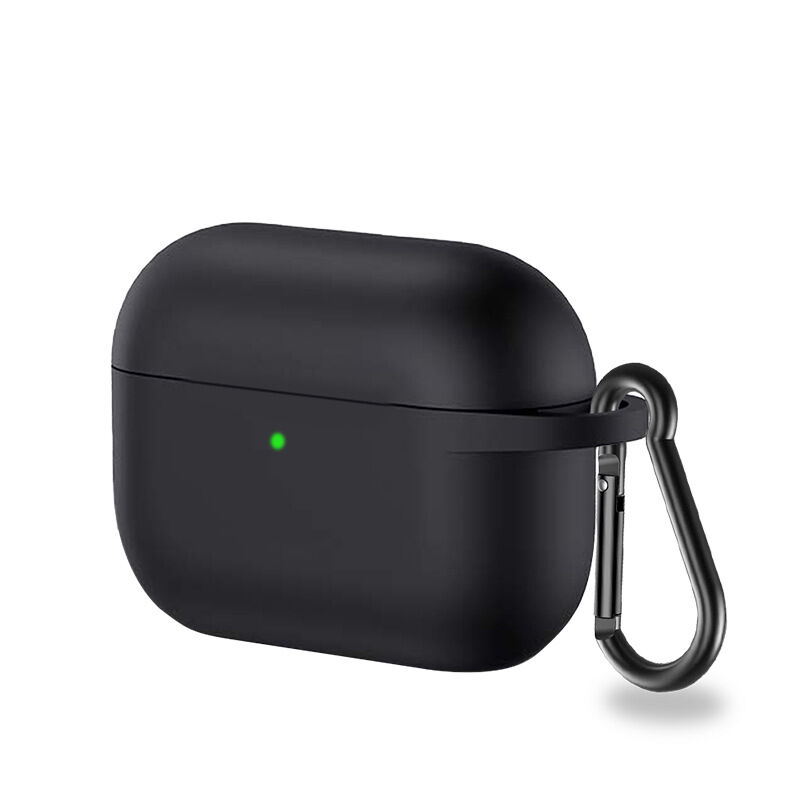 Picture of AirPods Pro 2 Case Cover,Shock-Proof Silicone Skin Full Protective Cover Compatible with Apple Airpod Pro Case,Supports Wireless Charging with Durable Carabiner Front LED Visible - Black