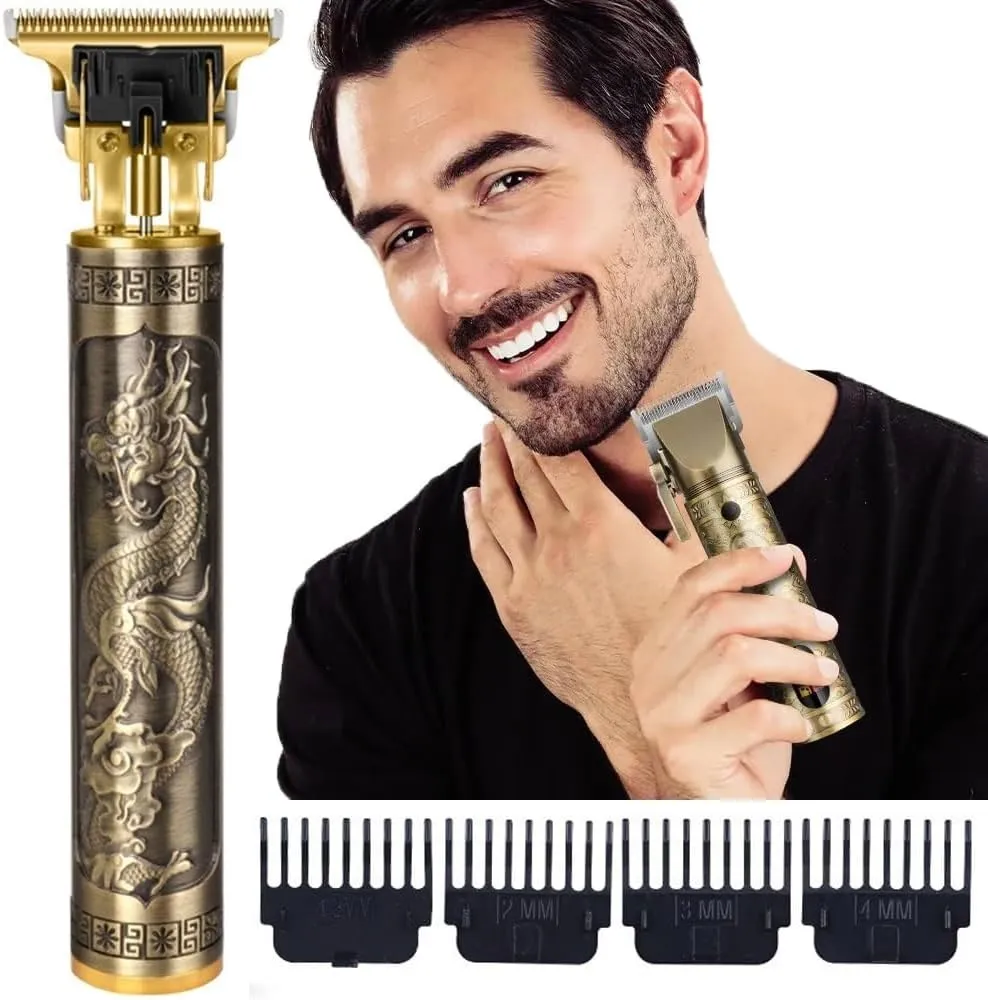 Picture of T9 Vintage USB C Type cable with Rechargeable Hair Trimmer metal body For Men and Women