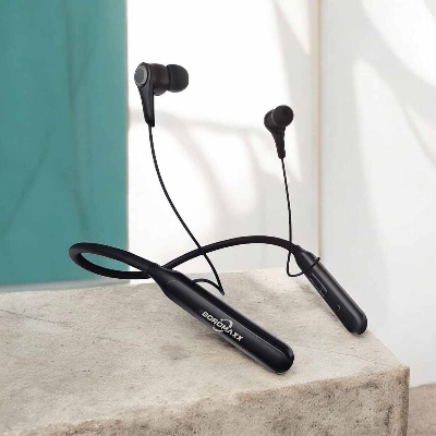 Picture of BOROMAXX BX38 Wireless Neckband 40H Backup 200MAH Battery Deep Bass | Noise Canceling Bluetooth Headset - Black