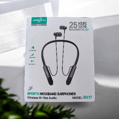 Picture of BOROMAXX BX17 25 HOURS PLAYTIME SPORTS NECKBAND Wireless  EARPHONES - Black