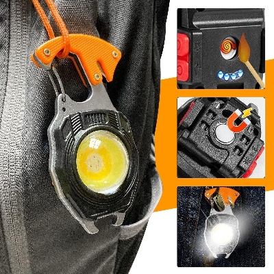 Picture of 6 In 1 Multifunctional Rechargeable Keychain Survival Light with Lighter GearUP SG-61 - Multicolor