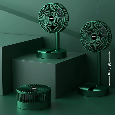 Picture of Folding Storage Net Red Telescopic Rechargeable Mini Stand Fan