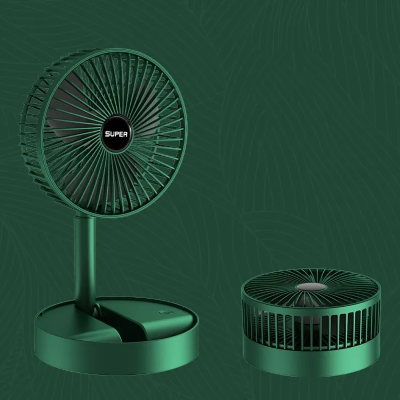 Picture of Folding Storage Net Red Telescopic Rechargeable Mini Stand Fan