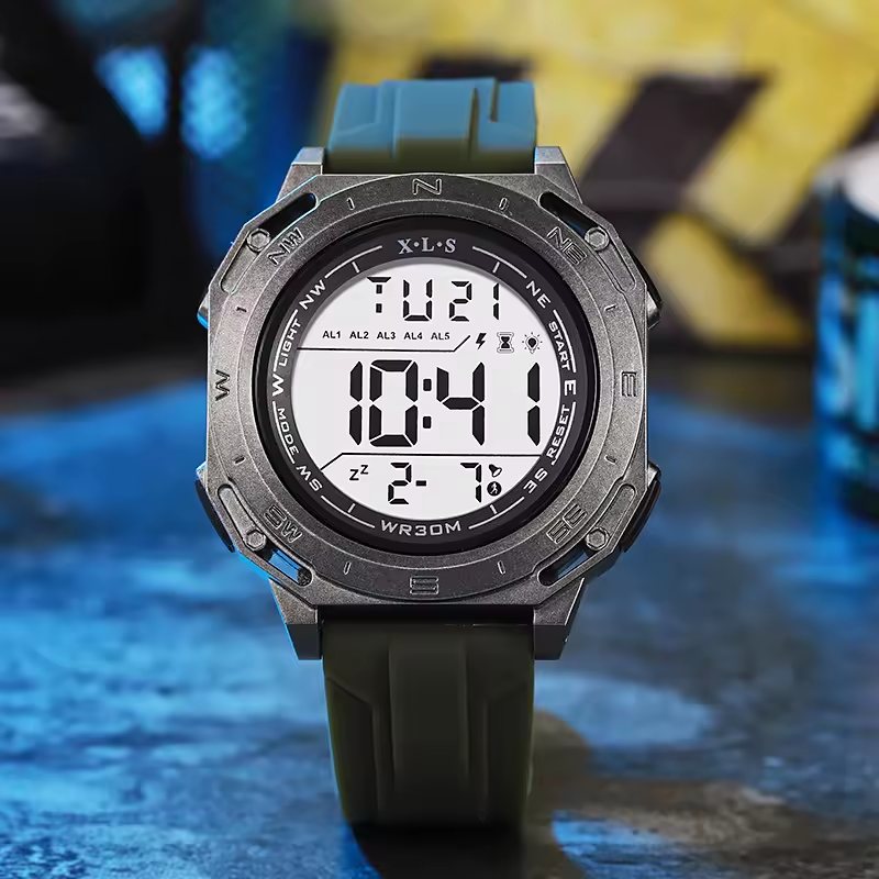 Picture of 2026 New Model Rubber Strap 50mm Digital Chronograph Alarm Sports Watch for Men