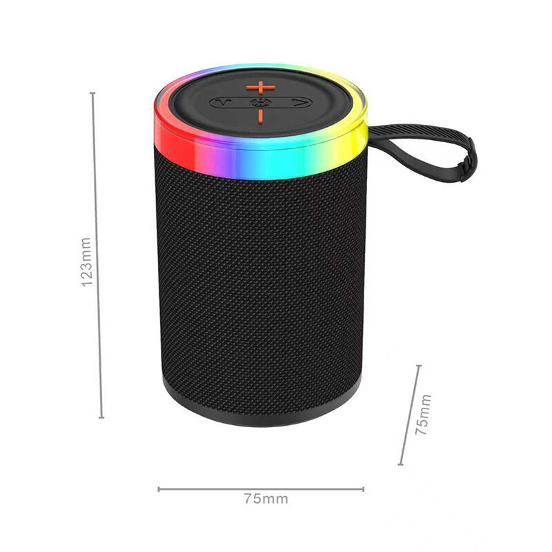 Picture of Portable Bag Cloth Net Rgb Colorful Lights Bicycle Outdoor Subwoofer Speaker Speaker - Black