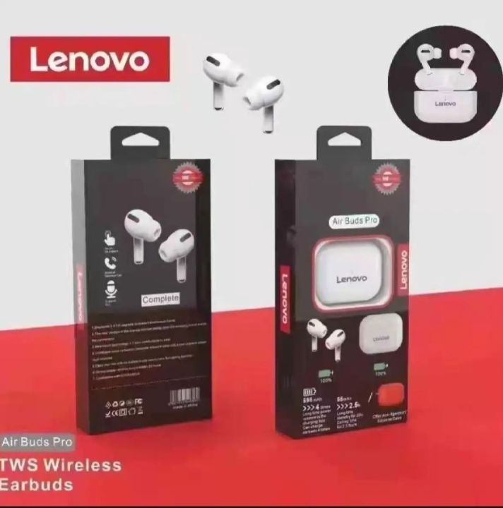 Picture of Lenovo Airpods-Pro Bluetooth Headphone With Silicone Case Cover - White