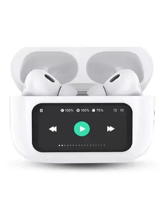 Picture of Airpods A9 Pro Touch Screen Display with ANC ENC TWS Earbuds - Black8+7