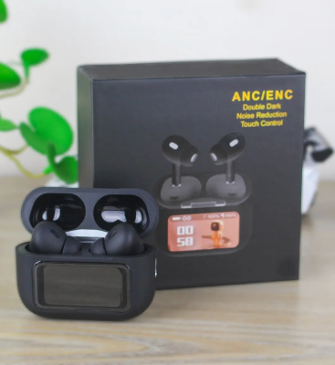 Picture of E9 Pro TWS Earbuds with Smart Touchscreen Display - ANC & ENC Bluetooth Wireless Headphone with App Control for Gaming and Music