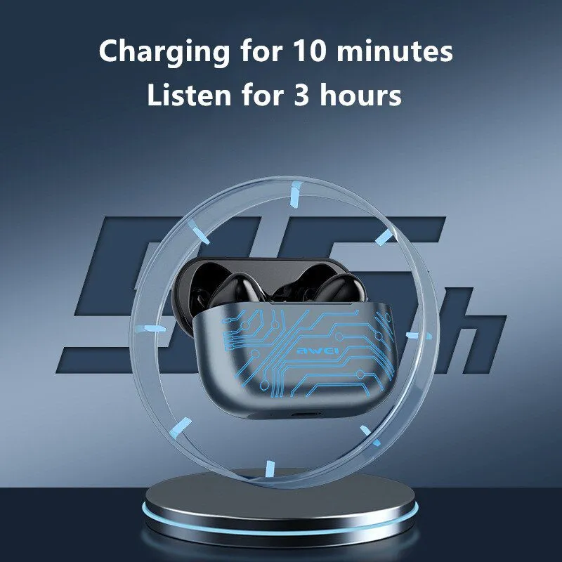 Picture of Awei T29 Pro True Wireless Games Earbuds With Dynamic Color Changing Charging Case - Multicolor
