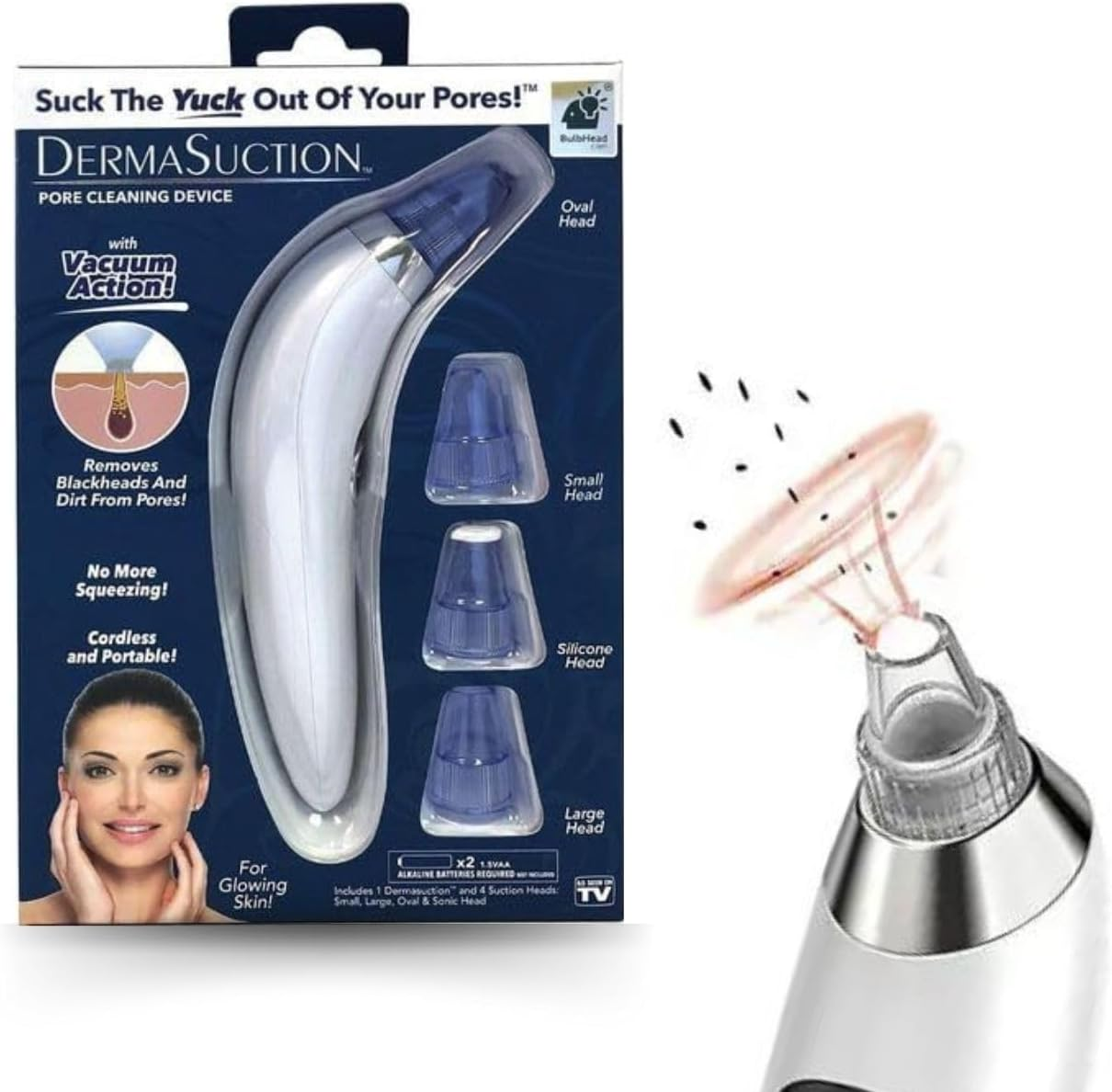 Picture of Blackhead Removal Tool | Acne Pore Cleaner, Blackhead Removal Suction Machine, Replaces Strips | Pimple Remover, 4 In 1 Multi-Function Blackheads Removal from Nose For Men And Women