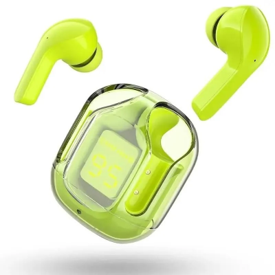 Picture of UltraPods Wireless LED Display in Ear TWS Earphone Crystal Transparent Bluetooth Headphones - Multicolor