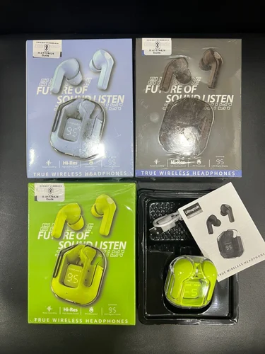 Picture of UltraPods Wireless LED Display in Ear TWS Earphone Crystal Transparent Bluetooth Headphones - Multicolor